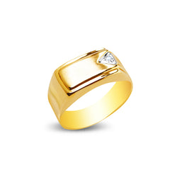 MEN'S RING TWO-TONE WITH CUBIC ZIRCONIAN IN 18K GOLD