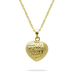 HEART DIAMOND CUT PENDANT WITH CHAIN IN 18K YELLOW GOLD