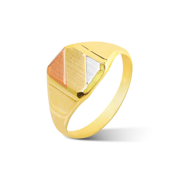 MEN'S RING TRI-COLOR IN 18K GOLD