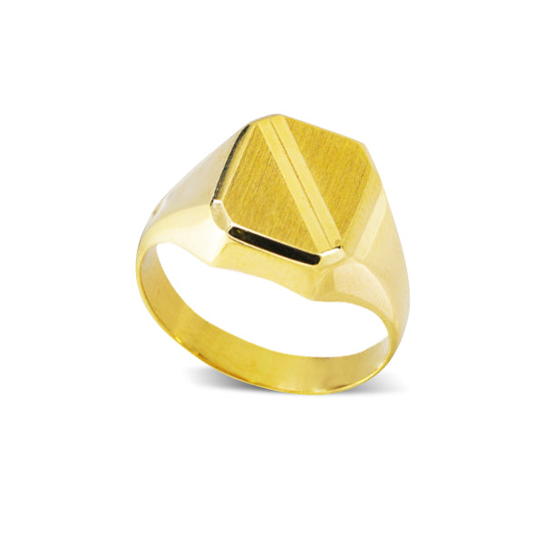 MEN'S RING SQUARE SIGNET IN 18K YG