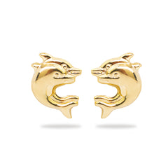 DOLPHIN STUD EARRINGS IN 18K GOLD