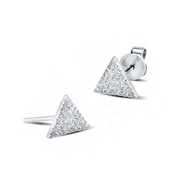 TRIANGLE SHAPE WITH DIAMONDS IN 14K WG