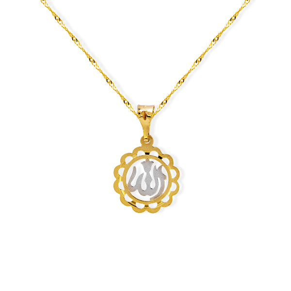 NECKLACE TWIST CHAIN WITH PENDANT TWO-TONE IN 18K GOLD