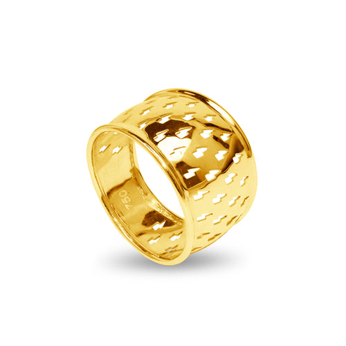 SCATTERED THUNDER RING IN 18K YELLOW GOLD