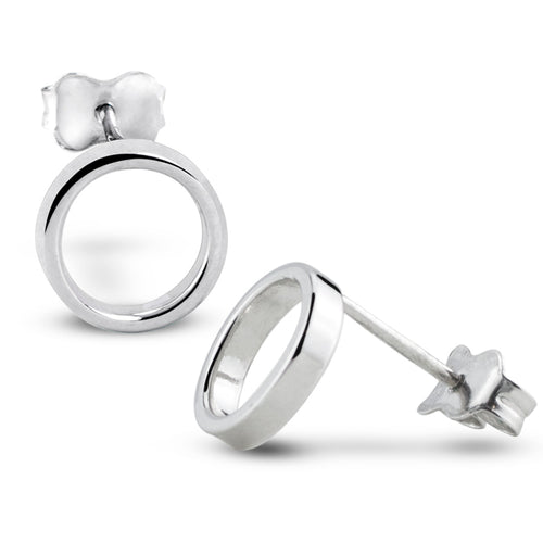 SMALL ROUND EARRINGS IN 18K WG