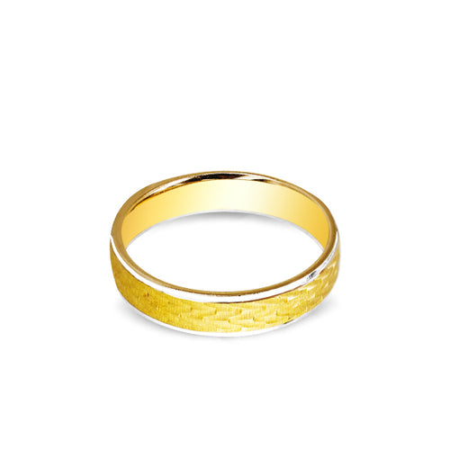 WEDDING RING BRASS TWO-TONE IN 14K GOLD