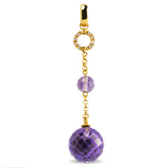 SET DROP AMETHYST WITH DIAMONDS IN 18K YELLOW GOLD