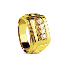 1 ROW DIAMOND MENS RINGS IN 14K YELLOW GOLD
