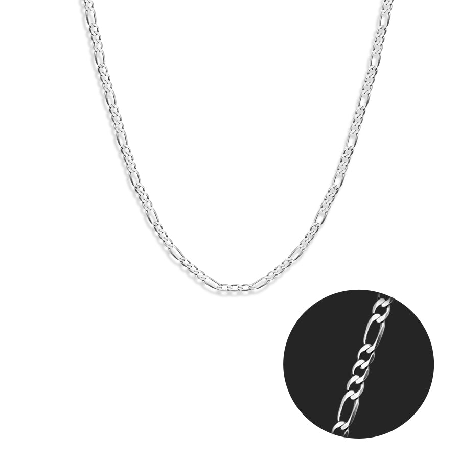 FIGARO CHAIN IN 18K WHITE GOLD