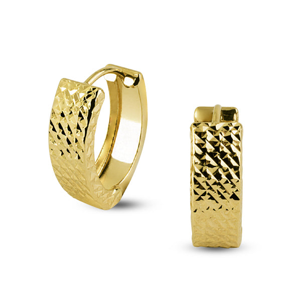 TEXTURED CREOLLA EARRINGS IN 18K GOLD