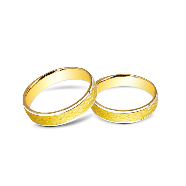 WEDDING RING BRASS TWO-TONE IN 14K GOLD