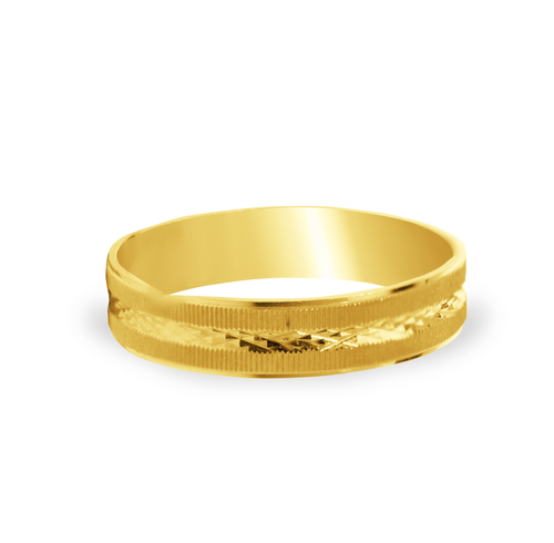 TEXTURED WEDDING RING IN 18K YELLOW GOLD