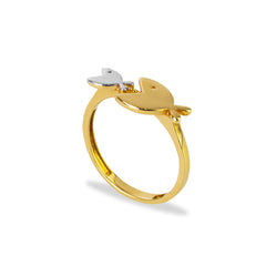 FISH RING TWO-TONE IN 18K GOLD