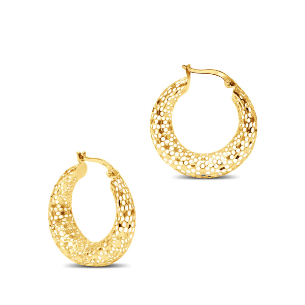 GRADUATED HOOP EARRINGS IN 14K YELLOW GOLD