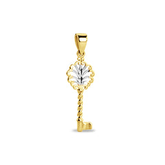 LUCKY KEY PENDANT TWO-TONE IN 18K GOLD