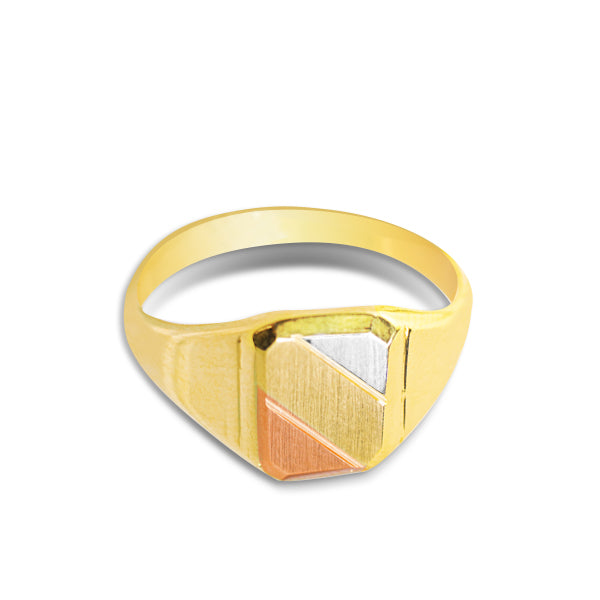 MEN'S RING TRI-COLOR IN 18K GOLD