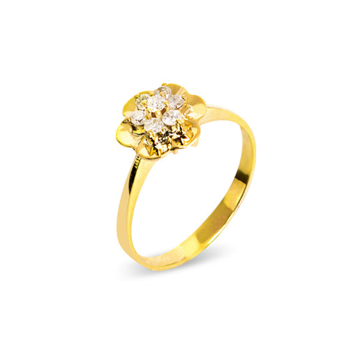 ROSETTE DIAMOND RING IN 14K YELLOW GOLD