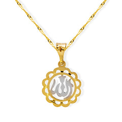 NECKLACE TWIST CHAIN WITH PENDANT TWO-TONE IN 18K GOLD