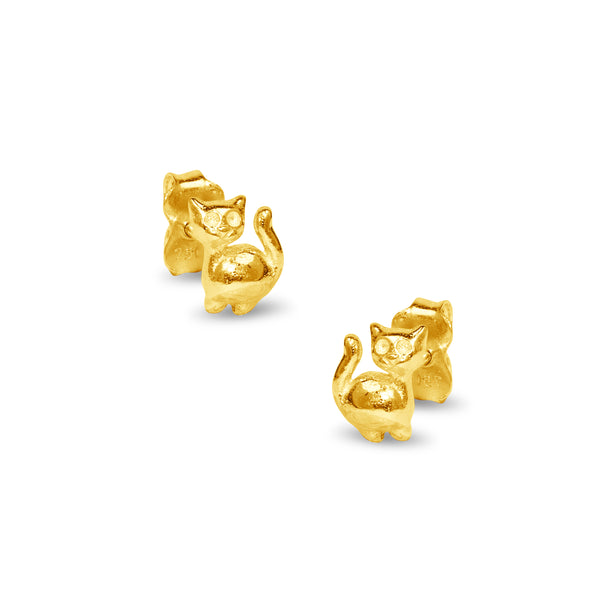 KITTEN STUD EARRINGS IN 18K YELLOW GOLD