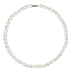 Freshwater Button Pearl 925 High Grade Silver Necklace (converted to Bracelet)