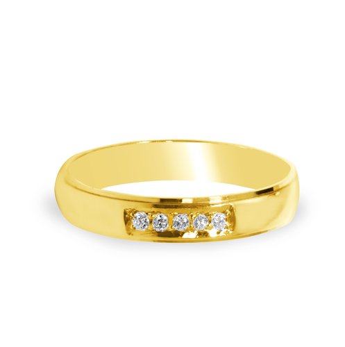 DIAMOND WEDDING RING IN 14K YELLOW GOLD