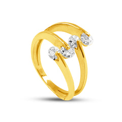 CRISS-CROSS TWO TONE SCATTER RING IN 18K GOLD