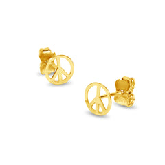 PEACE STUD EARRINGS IN 18K YELLOW GOLD