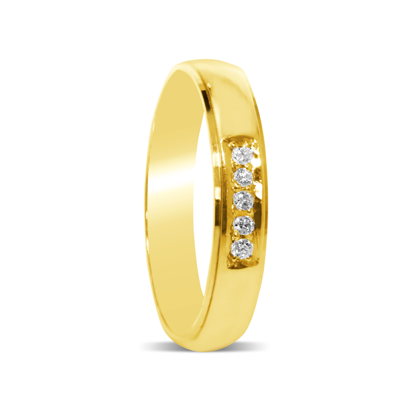 DIAMOND WEDDING RING IN 14K YELLOW GOLD
