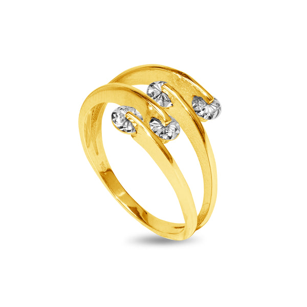 CRIS-CROSS SCATTER RING TWO-TONE IN 18K GOLD