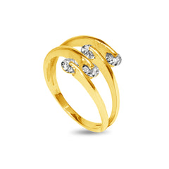 CRIS-CROSS SCATTER RING TWO-TONE IN 18K GOLD