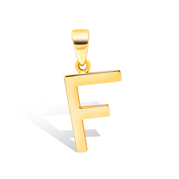 LETTER "F" PENDANT IN 18K YELLOW GOLD