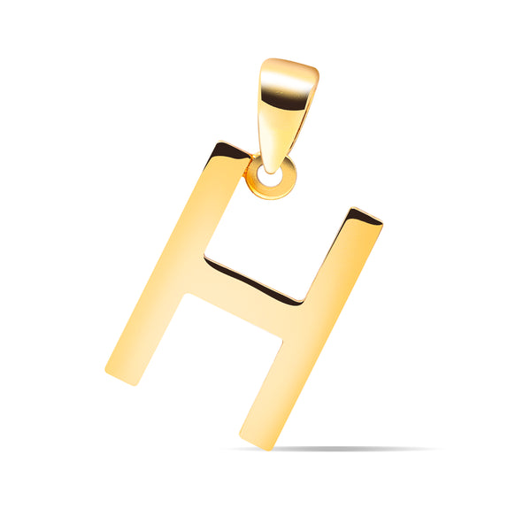 LETTER "H" PENDANT IN 18K YELLOW GOLD