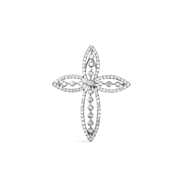 DIAMOND CROSS PENDANT IN 14K WG