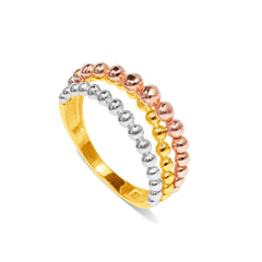 BUBBLE RING TRI-COLOR IN 18K GOLD
