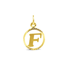 LETTER F PENDANT  IN 18K YELLOW GOLD