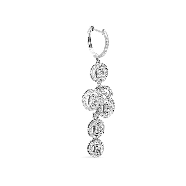 EAR CREOLLA DANGLING DIAMONDS IN 18K WHITE GOLD