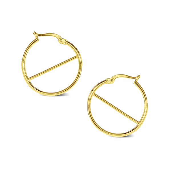 HOOP EARRINGS WITH STRAIGHT BAR IN 18K YELLOW GOLD