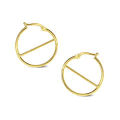 HOOP EARRINGS WITH STRAIGHT BAR IN 18K YELLOW GOLD