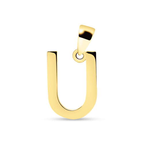LETTER "U" PENDANT IN 18K YELLOW GOLD