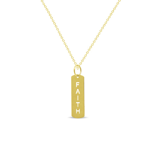 FAITH PENDANT WITH FINE CABLE CHAIN IN18K YELLOW GOLD