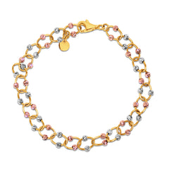 TRI-COLOR LINK BRACELLET IN 18K GOLD