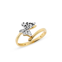 TWO-TONE BUTTERFLY RING IN 18K GOLD