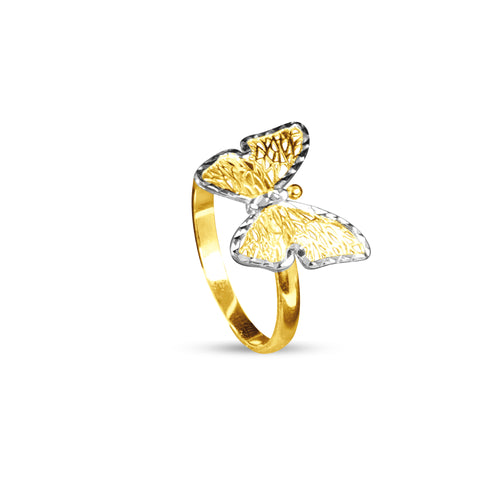 BUTTERFLY TWO-TONE RING IN 18K GOLD