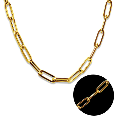 PAPER CLIP THICK CHAIN IN 18K YELLOW GOLD (22")