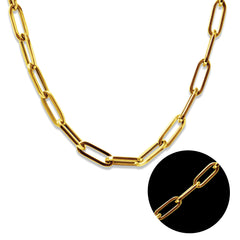 PAPER CLIP THICK CHAIN IN 18K YELLOW GOLD (22")
