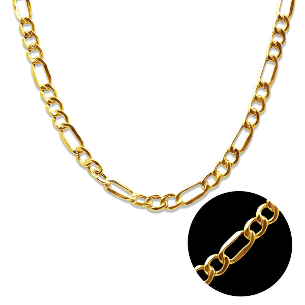 FIGARO CHAIN IN 18K YELLOW GOLD (24")