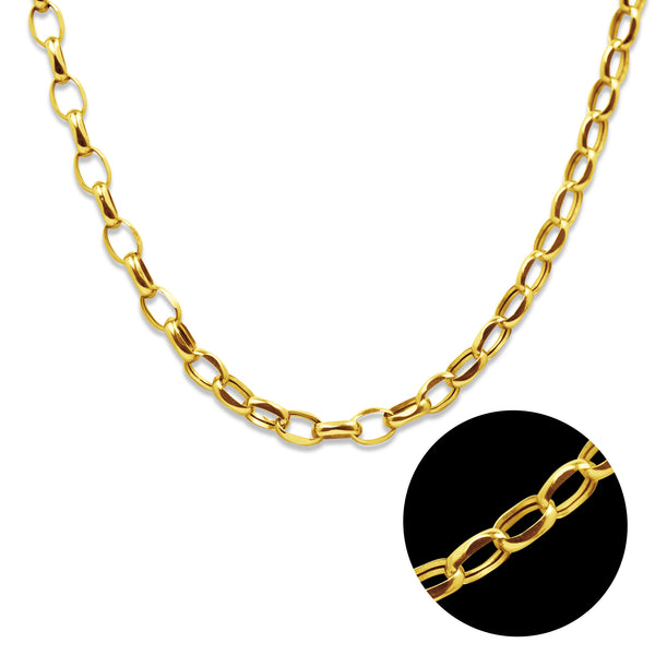 OVAL ROLO CHAIN IN 18K YELLOW GOLD (24")