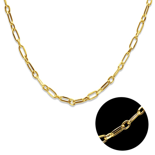 PAPER CLIP CHAIN IN 18K YELLOW GOLD (20")