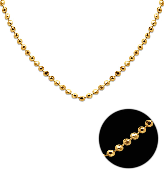 BEADS CHAIN IN 18K YELLOW GOLD