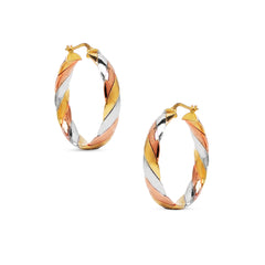 CREOLLA TRI-COLOR EARRINGS IN 18K GOLD